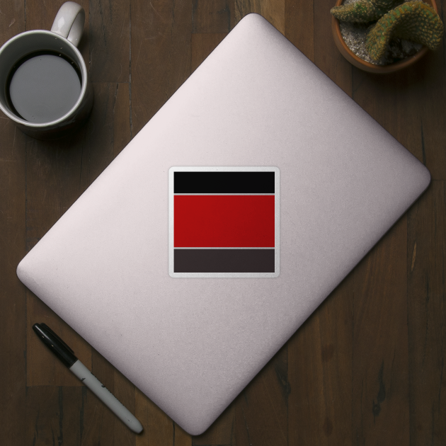 red and black abstract minimalist design by pauloneill-art